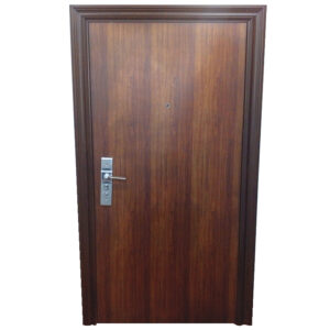 Puerta de seguridad Multianclaje color simil madera lisa 2050x860x70 mm